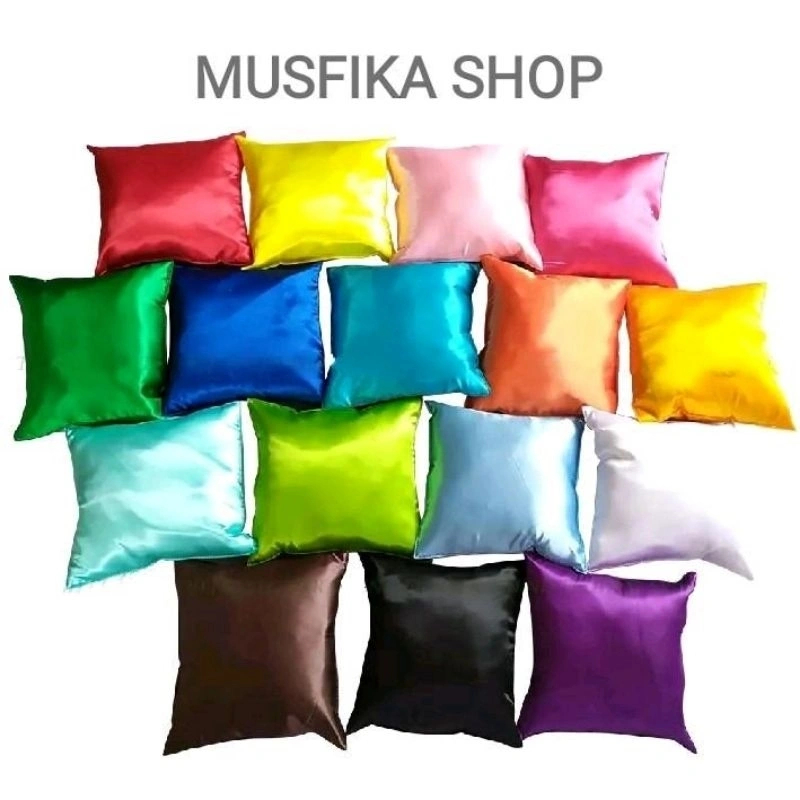sarung bantal SOFA 40x40 30x30 polos  bahan satin silk ukuran harga spesial sofa hotel mewah harga hemat terjangkau jok bahan satin silk desain mewah