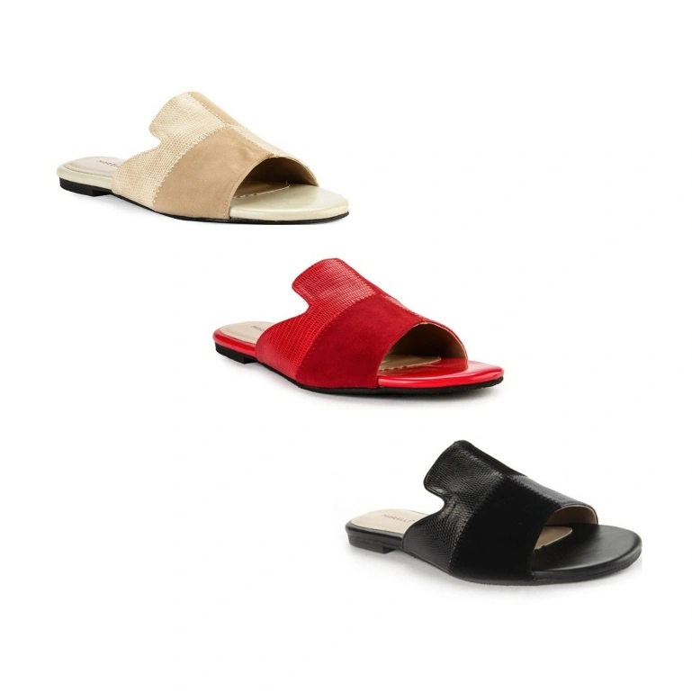 Marelli Women Sandal Flat WanitaTeplek Casual Santai Kekinian motip reptil  - IP 722