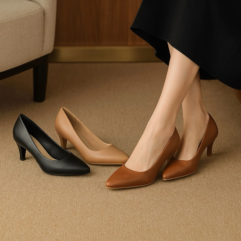 Marelli Sepatu Pump Pantofel heels 7cm hak runcing shoes kantor sepatu kerja wanita - 3065