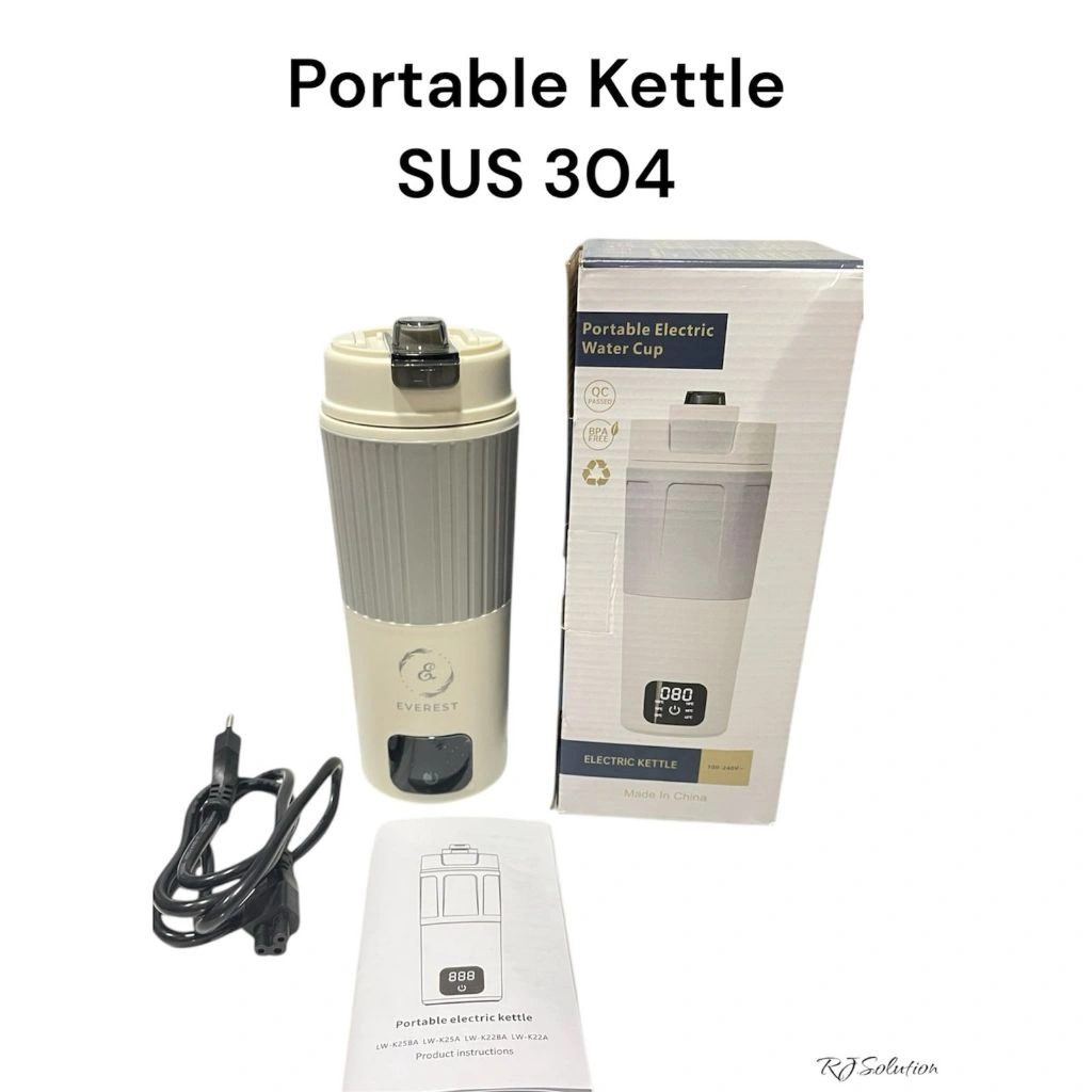 Portable Kettle Everest Stainless Steel 304 / Teko Botol Minum Pemanas air 600Ml/Termos Digital Suhu