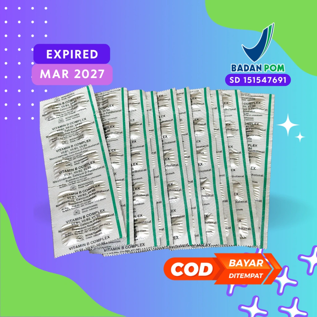 VITAMIN B COMPLEX ECERAN 1 strip ( 10 KAPLET ) / NOVAPHARIN