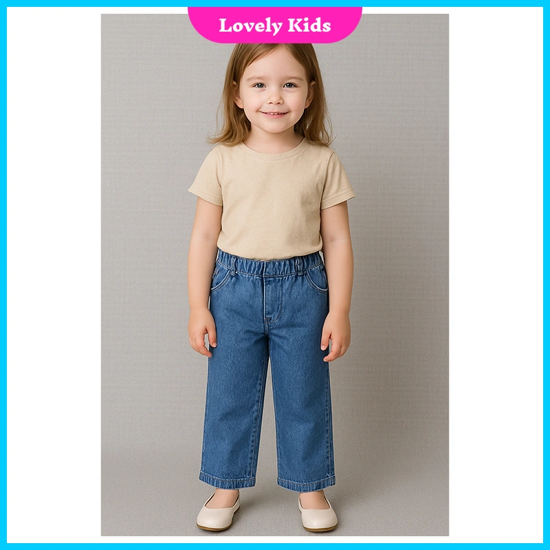 Celana Jeans Anak Perempuan Model Kulot – Bahan Denim Ringan Usia 2-6 Tahun