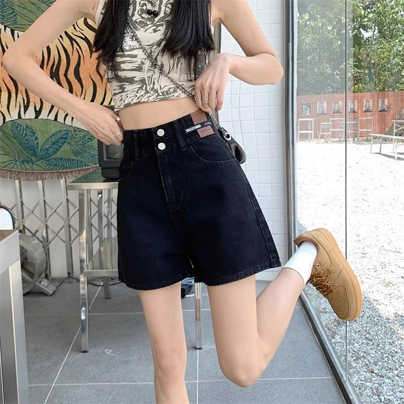 Celana jeans pendek ootd wanita kulot highwaist hot pants korean style jeans cewek kekinian celana short stretch terbaru