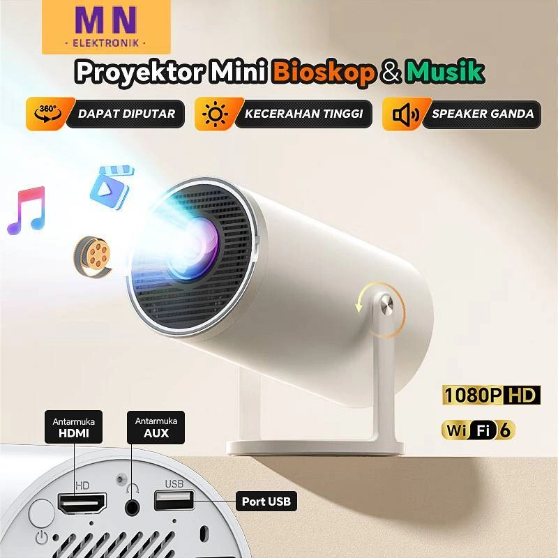 HY300 Smart Camera Home Projector Bring Your Own System Projector Android 11.0 4K UHD WiFi6 Bluetooth 5.0 1GB+8GB