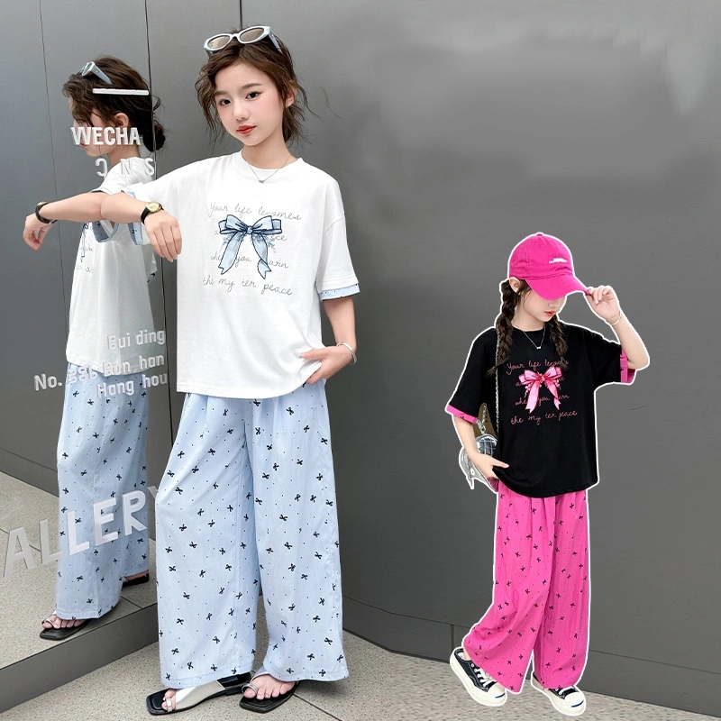 LISYAGIRL - SET SETELAN RIBBON LENGAN PENDEK PAKAIAN ANAK PEREMPUAN / SET HINGGA 15 TAHUN