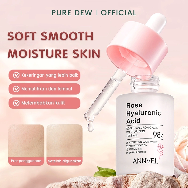 ANNVEL Rose Hyaluronic Acid Moisturizing Essence 30ml Skin Barrier Serum