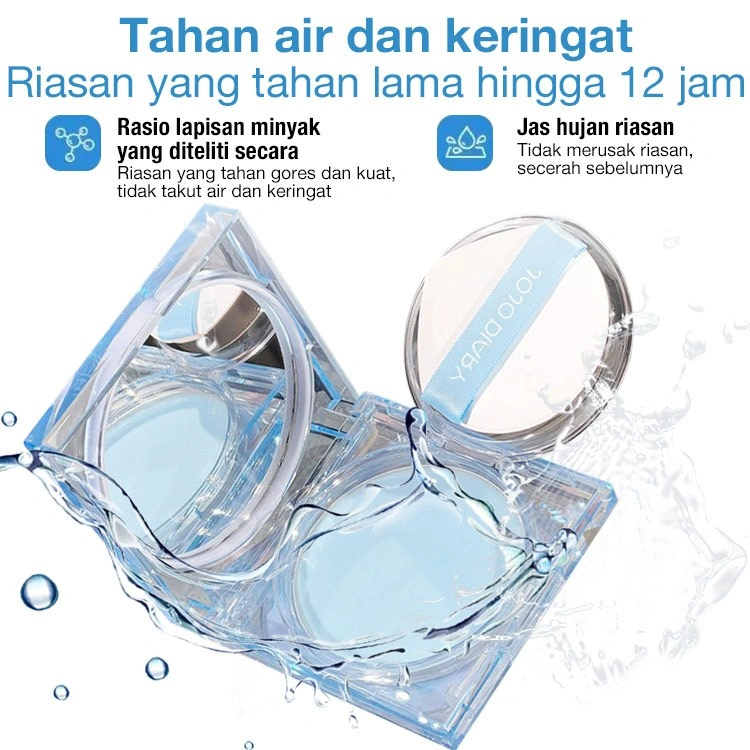 Jelly Balm Powder Oil Control Setting Powder Waterproof Bedak Balm Blue Blur Pressed Powder Silky Touch Soft Focus Setting Balm Long Lasting