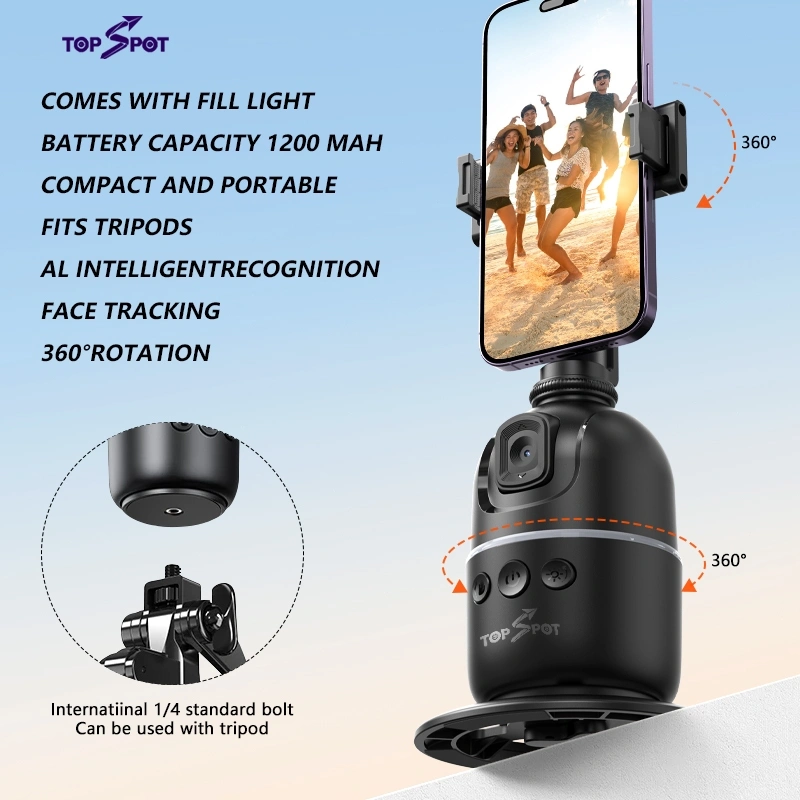 Topspot P03 Gimbal Stabilizer Handphone Auto FaceTracking 360°+ Stabilizer AntiGoyang -Untuk Live TikTok/Vlog/Videografi