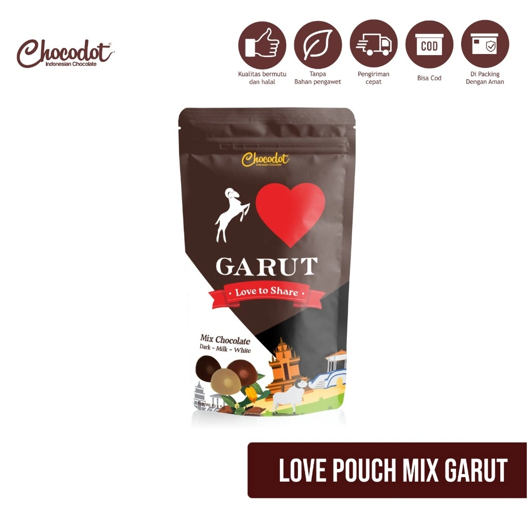 Coklat Chocodot Love Pouch Mix Garut Series - Dark Milk White 50gr