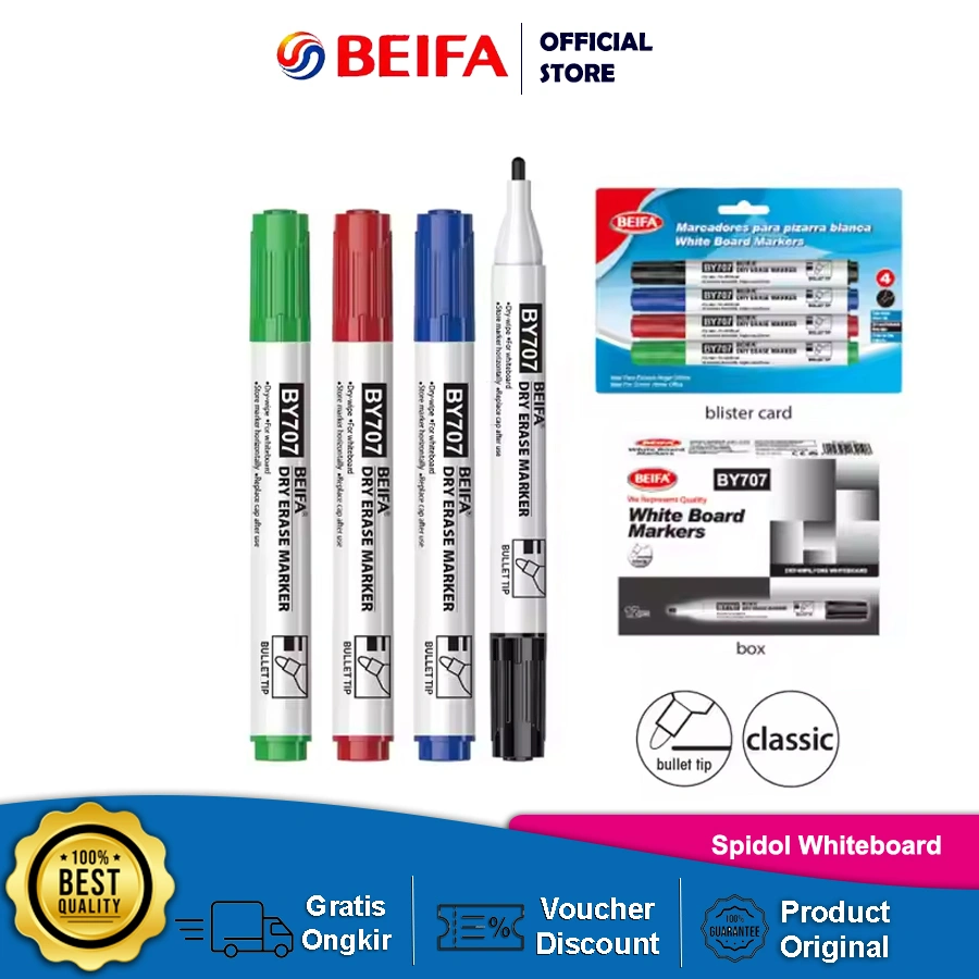 Beifa White Board Marker BY707 - Spidol Papan Tulis Tidak Bau Original