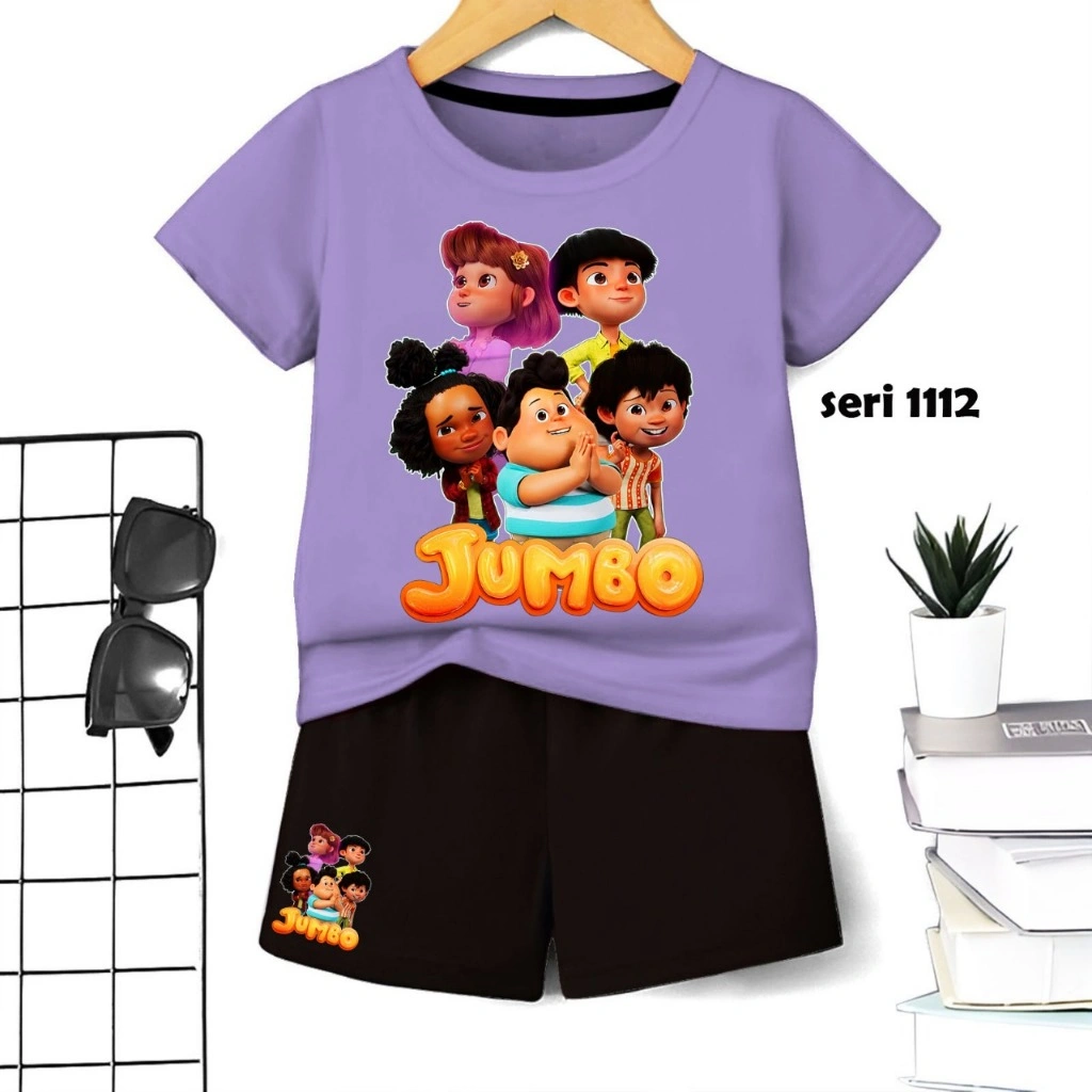 HOKY Setelan Anak Premium Anime JUMBO Umur 1 Tahun Sampai 10 Tahun.Baju Kaos Lengan Pendek Anak