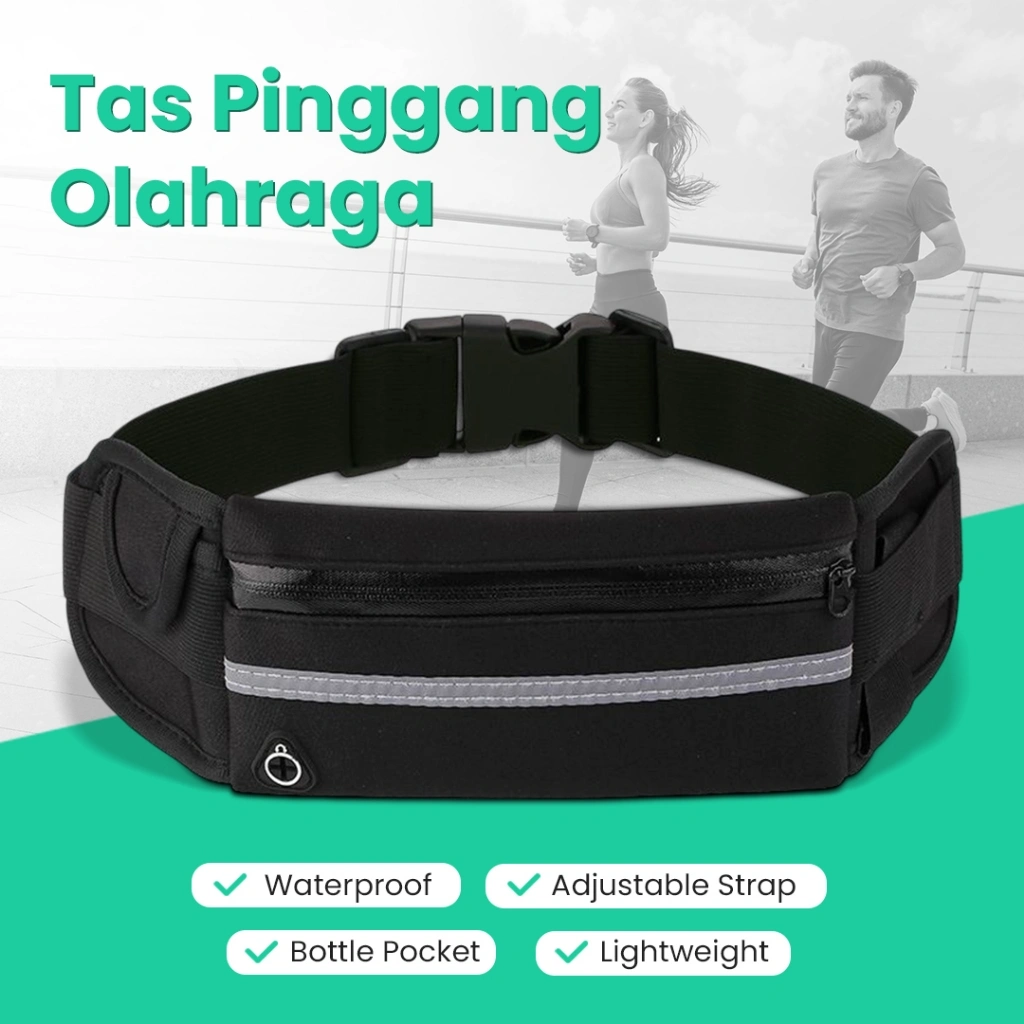 Tas Pinggang Olahraga Lari Waterproof Running Waist Bag