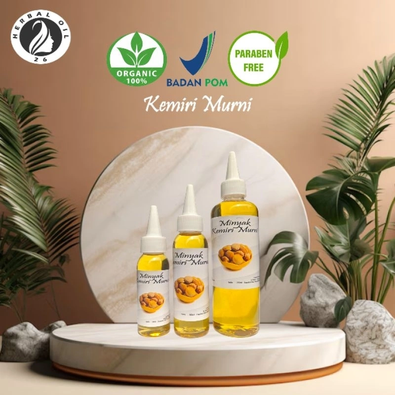 Kemiri Hair Oil Gold 100% Organic - Haircare - Perawatan Rambut
