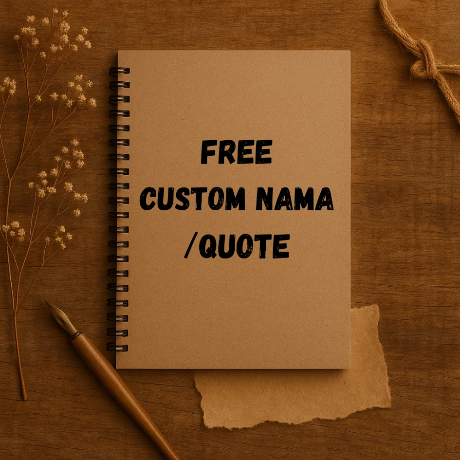Sketchbook A5 Coklat Gratis Custom Nama / Quote - 80 Halaman Bookpaper 72gsm Spiral