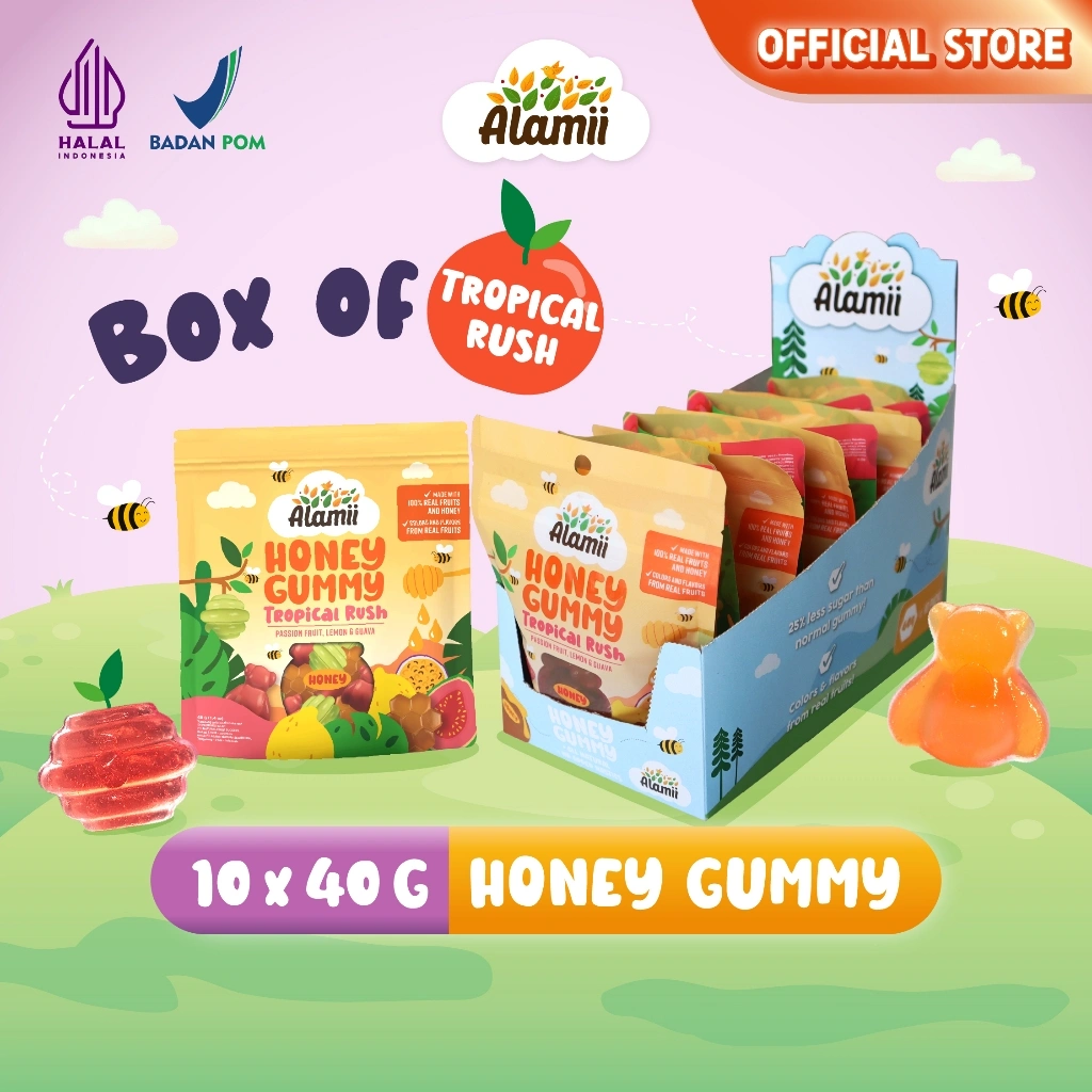 Alamii Honey Gummy - Box isi 10 x 40g / Tropical Rush