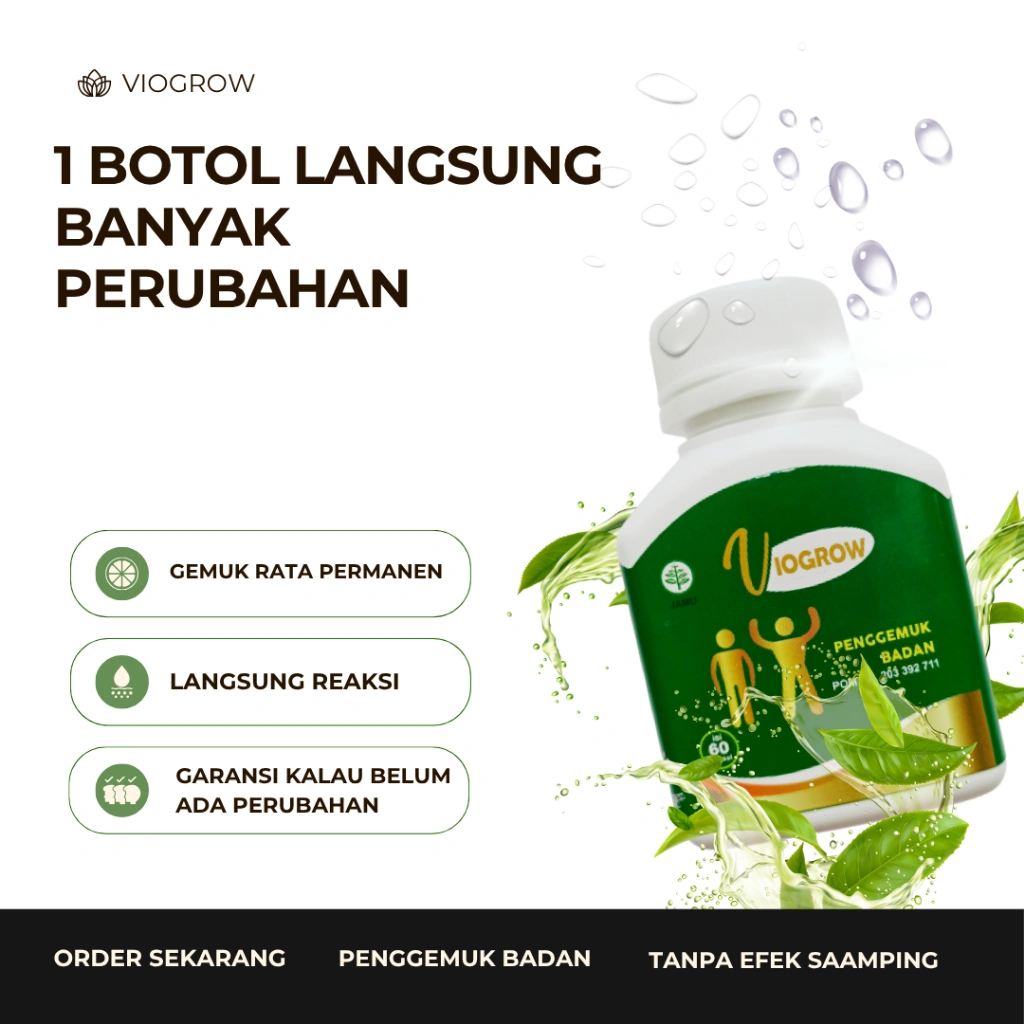 Terbukti ampuh Viogrow Obat gemuk Permanen Penggemuk badan herbal alami serta penambah nafsu makan Berat badan bikin cepat gemuk Penambah nafsu makan anak dan dewasa pria dan wanita ubat gemuk permanen Bpom gemuk farmasi Multivitamin Herbal Suplemen