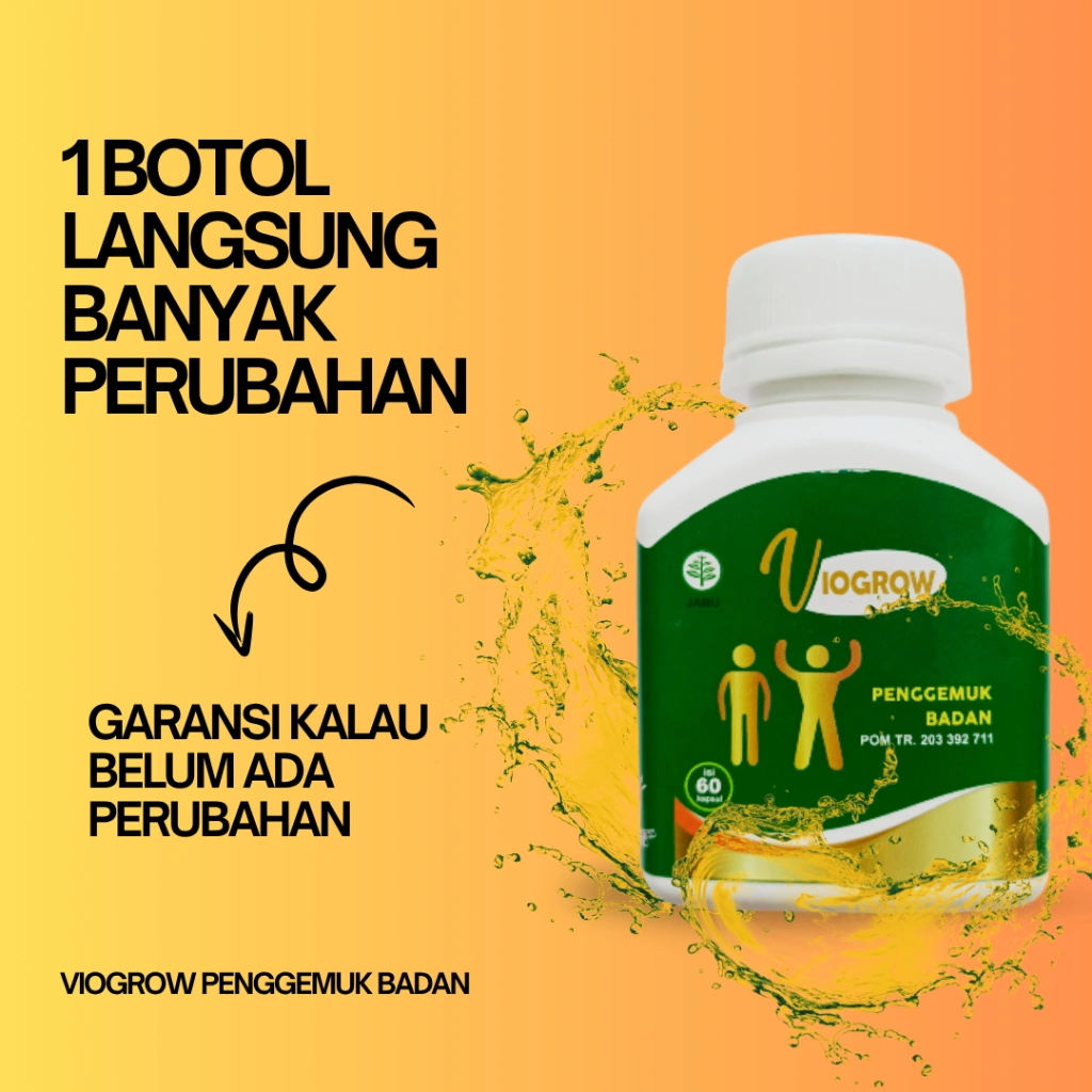 Dijamin Original Viogrow Obat gemuk Permanen Penggemuk badan herbal alami serta penambah nafsu makan Berat badan bikin cepat gemuk Penambah nafsu makan anak dan dewasa pria dan wanita ubat gemuk permanen Bpom gemuk farmasi Multivitamin Herbal Suplemen