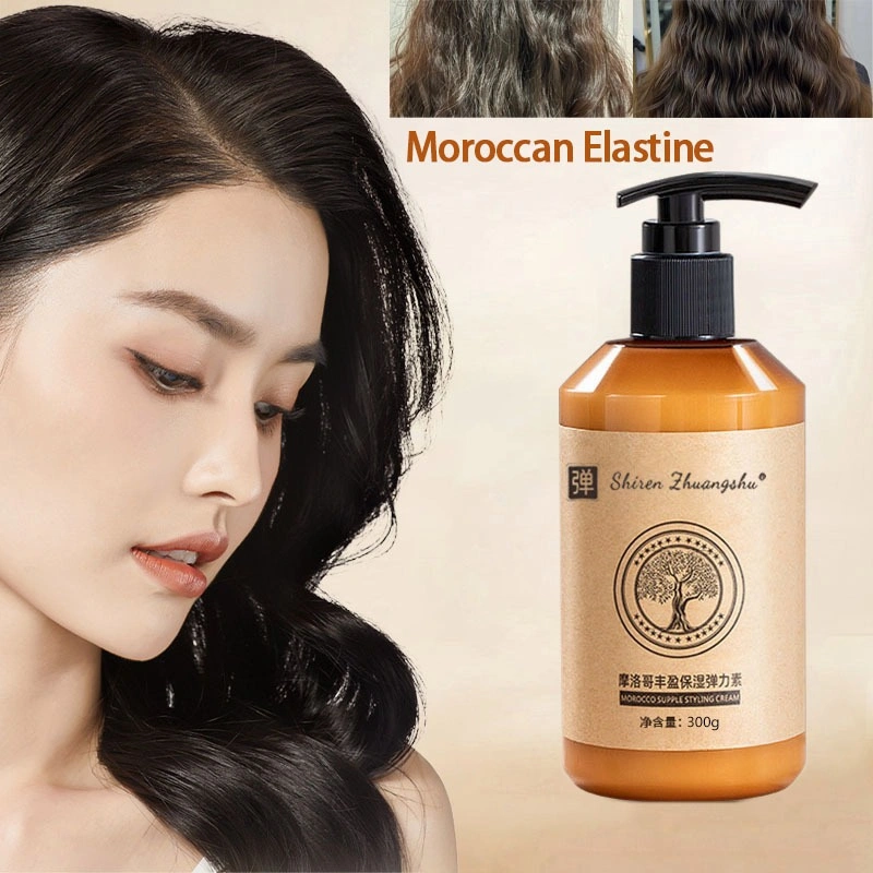 Moroccan Curl Cream 300g Pelembab dan Styling dengan Protein Elastis untuk Perawatan Rambut Keriting