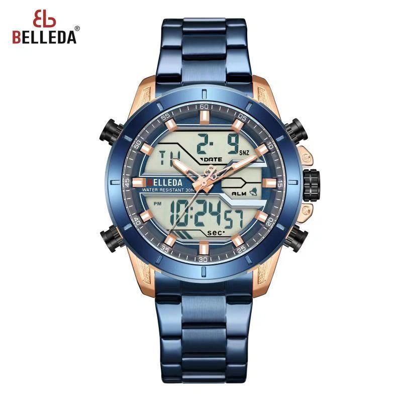 Jam Tangan Pria Belleda 9299 Dual Time Analog digital Anti Air 30 Meter Populer Fashion Wathes