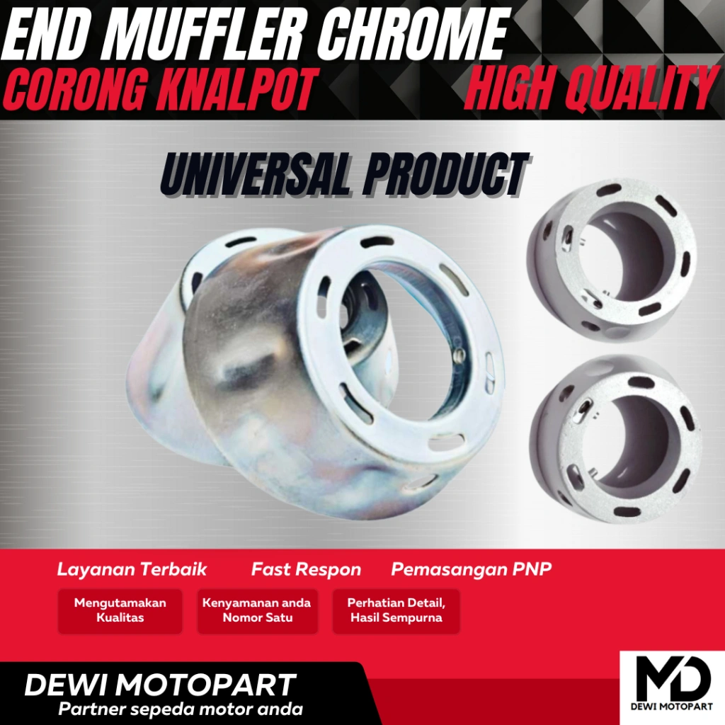 END MUFFLER SILVER END CUP UJUNG KNALPOT MONCONG KNALPOT BAHAN BESI END MUFFLER VARIO 125 150 CUP KNALPOT DEWI