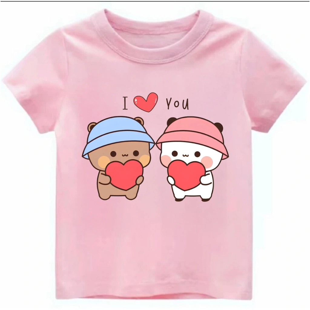 Kaos Couple/Keluarga - I LOVE YOU VALENTINE BUBU DUDU 01 - T-Shirt S/M/L/XL/XXL BIG SIZE Jumbo Baju Atasan Kaos Couple Keluarga Family Wanita Anak Perempuan Laki Laki Pasangan Oversize Jumbo Lengan Pendek Panjang Korean Style Terbaru