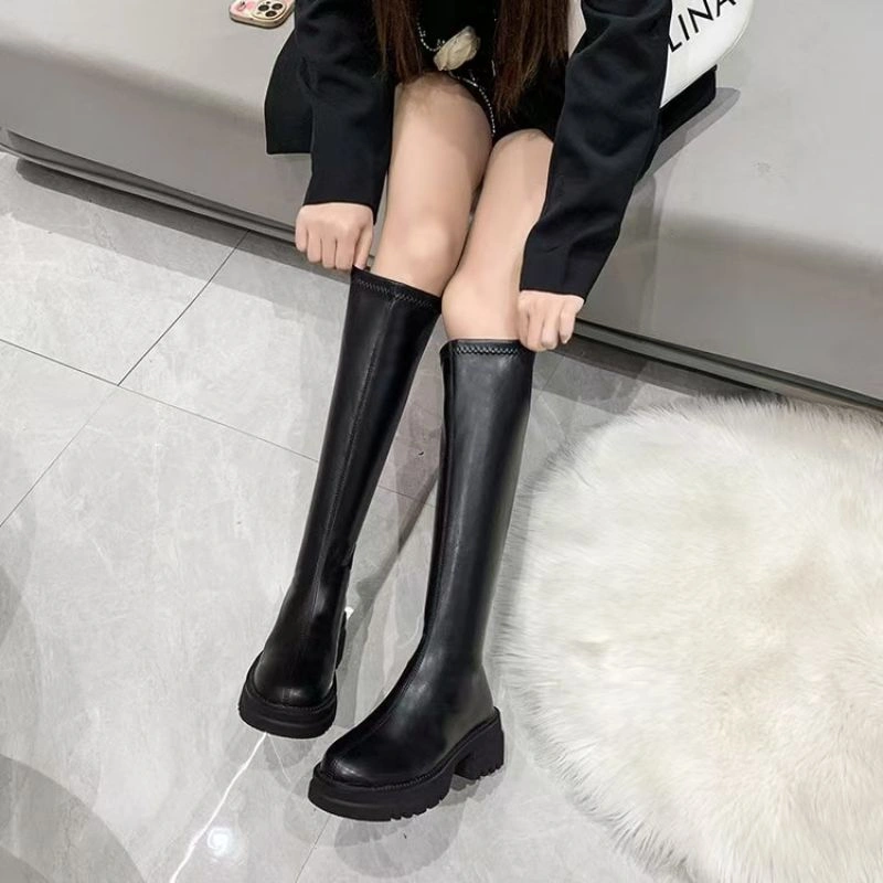 Sepatu Winter Knee Boots Selutut Waterproof Flats Korean Wanita B68