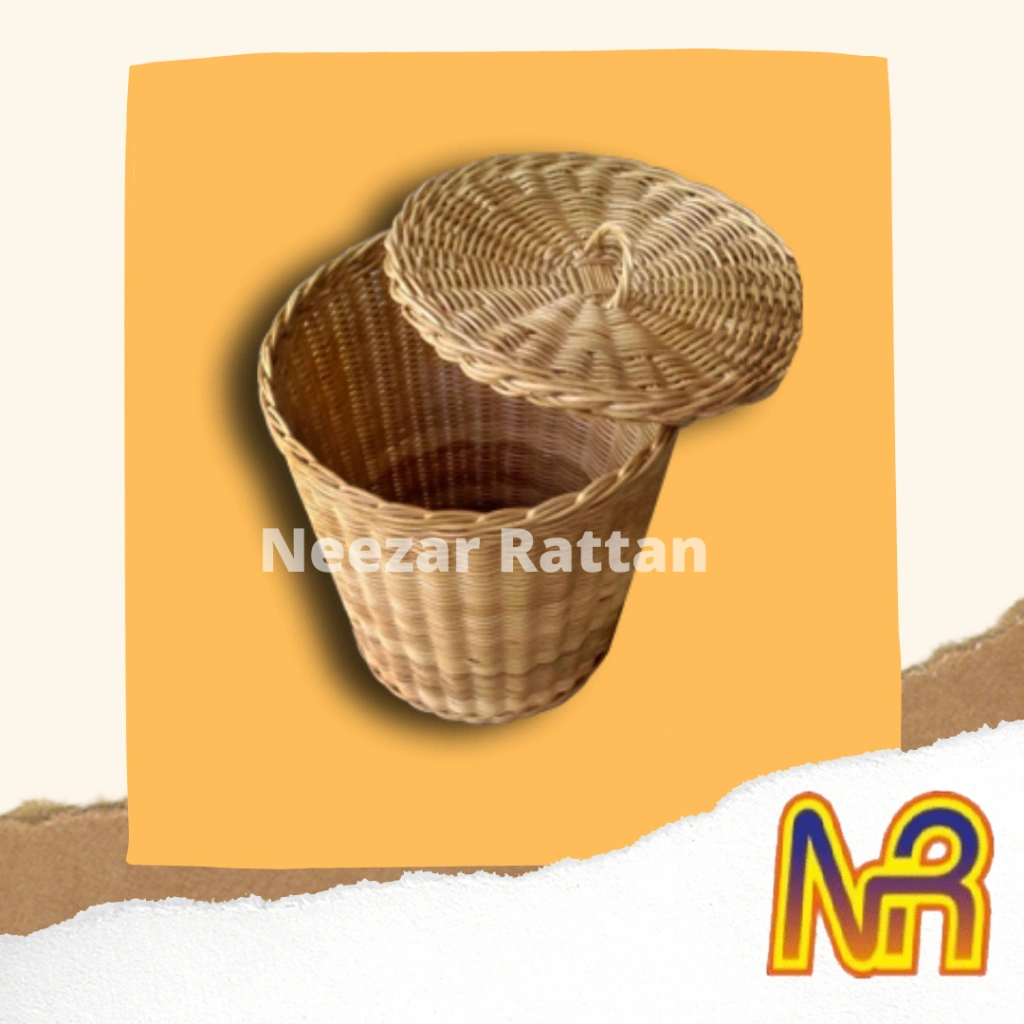 Tempat Sampah Model Bulat Rotan Kubu Keranjang tempat Sampah tong asampah unik lucu murah dari ROTAN Kubu