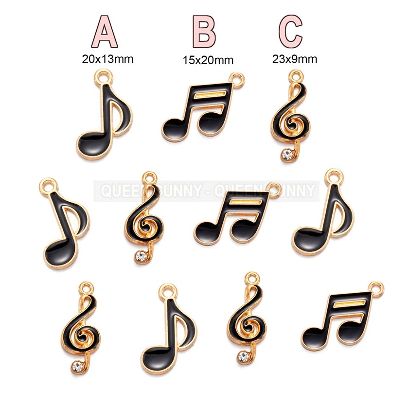 1pc Charm Enamel Nada Not Balok Musik Melodi Kunci G Music Melody Bandul Liontin Pendant Aksesoris Manik Jewelry Kalung Gelang Anting-Anting Gantungan Kunci Keychain