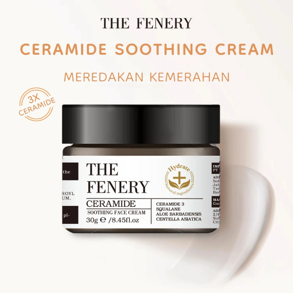The Fenery Ceramide Soothing Face Cream 30ml - Ceramide Moisturizer Pelembab Wajah Whitening Glowing Moisture Gel Day & Night Cream Skincare Pelembab Wajah Memperbaiki Skin Barrier dan Primer Menghidrasi Kulit Wajah Ceramide BPOM