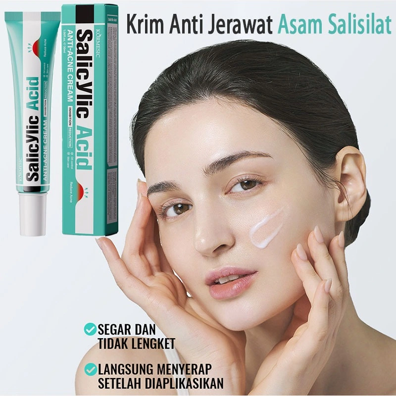 Krim Anti-Jerawat Asam Salisilat untuk Jerawat, Komedo dan Jerawat | Pembersihan Pori-pori dan Pengontrol Minyak