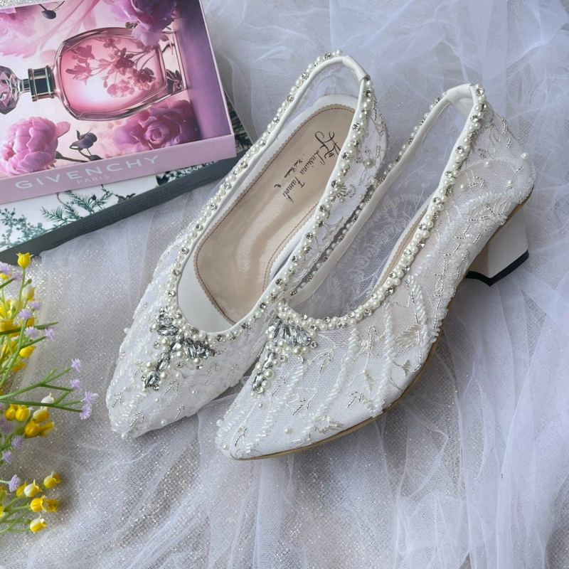 Kimura | sepatu payet pengantin  Sepatu pesta pantofel wedding shoes sepatu custom  hak tahu 1 sampai 7 cm warna putih