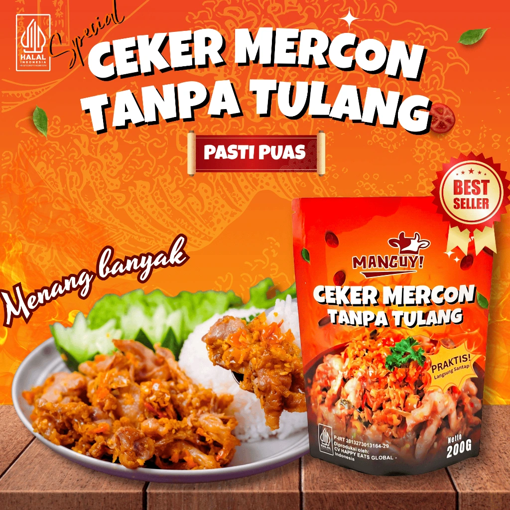 Mancuy Ceker Mercon Tanpa Tulang - Lauk Siap Saji - Makanan Siap Saji - Lauk Ceker Mercon Tanpa Tulang