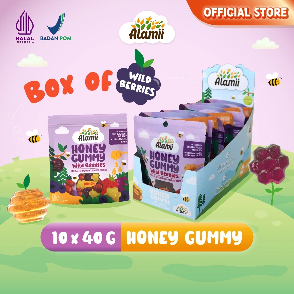 Alamii Honey Gummy - Box isi 10 x 40g / Wild Berries