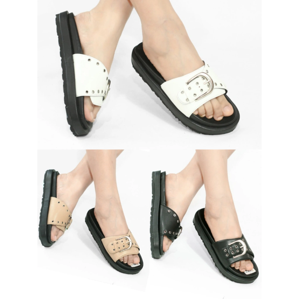 SANDAL WANITA CASUAL SANTAI TEPLEK FLAT CEWEK SLIP 3.5CM FLIP FLOP SELOP BTN 281