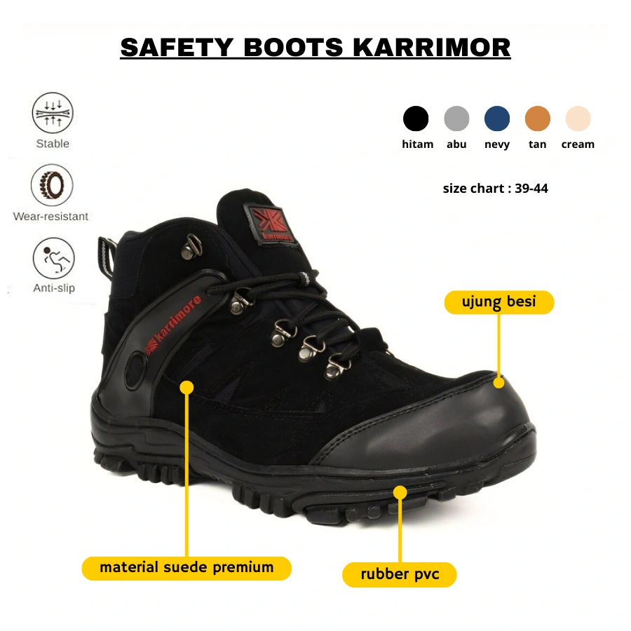 Sepatu Gunung Pria Karrimor Sefty Boot Bikers Cewek Cowok Sepatu Olahraga Hiking Pria Tahan Air