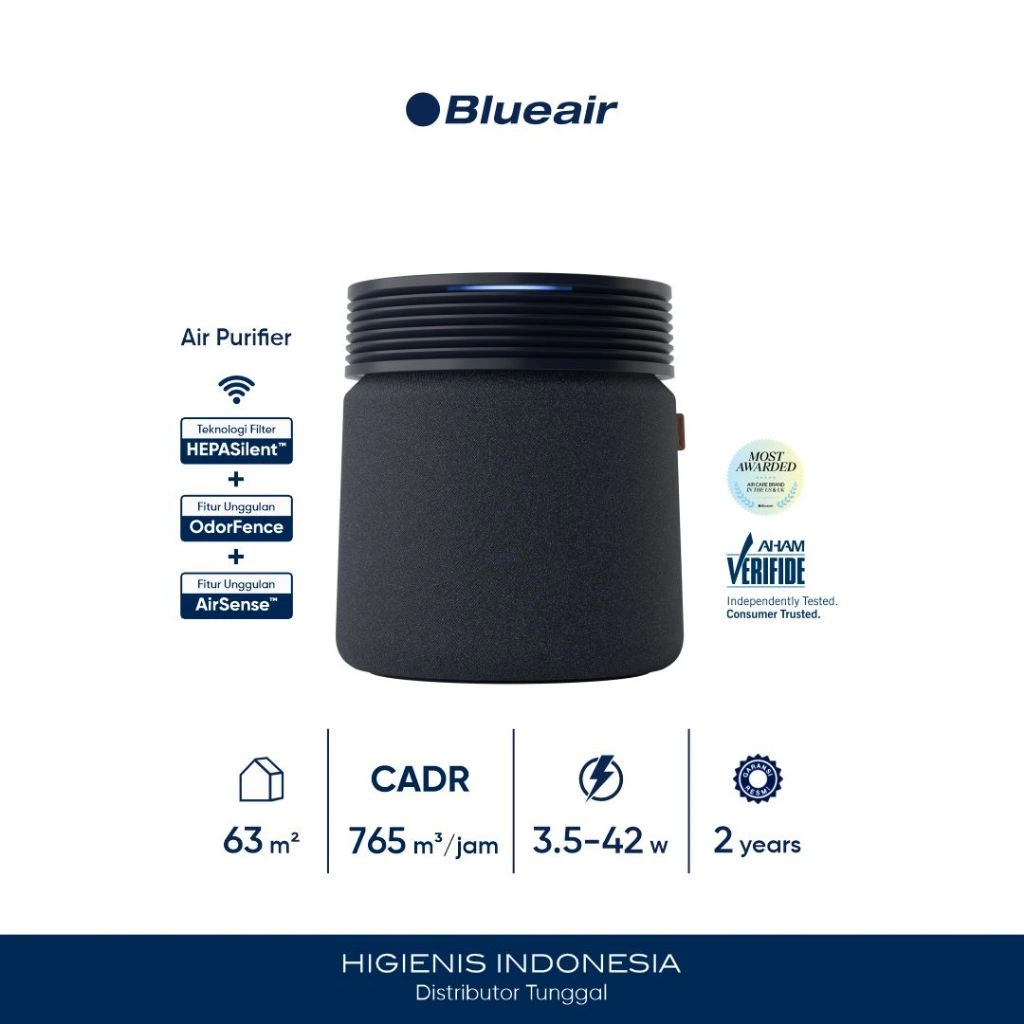 Blue Signature SP4i (Dark Blue) - Smart Air Purifier Low Watt Pembersih / Penjernih Udara HEPA Filter - 63 m²