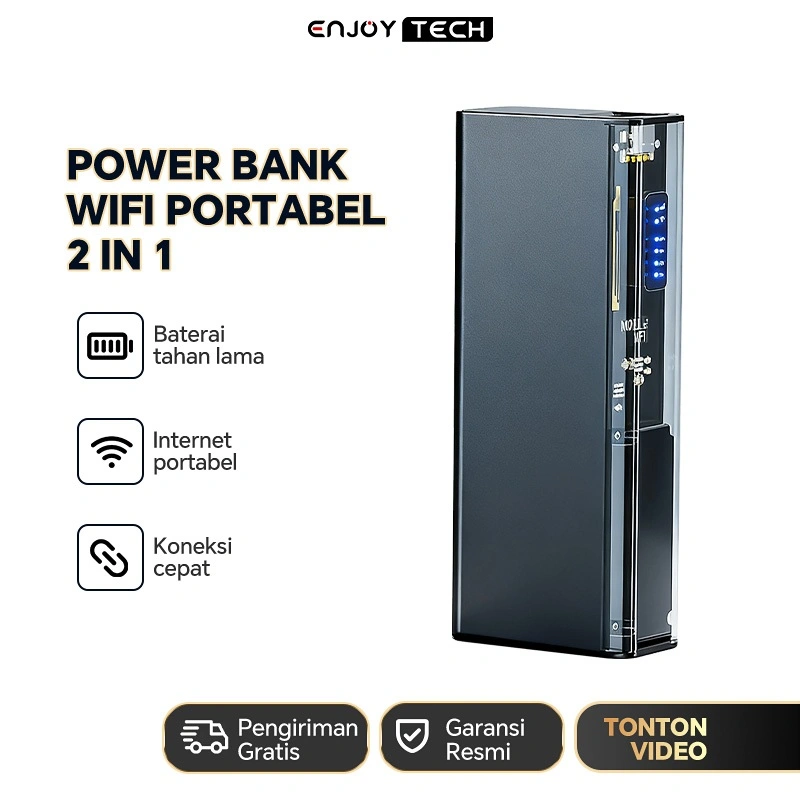 Modem MIFI 2 in 1 Power Bank LTE Router WIFI Portabel 8000 mAh Mendukung semua operator