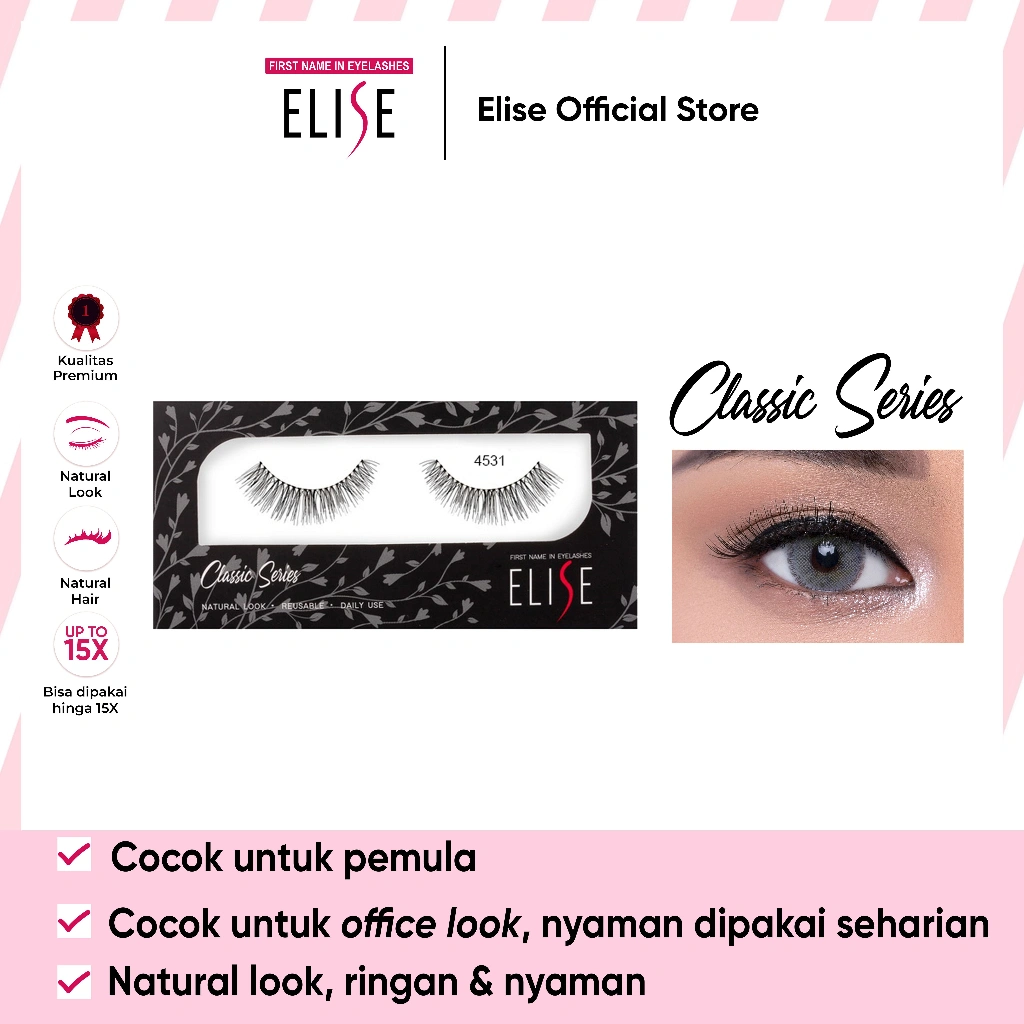 Bulu Mata Elise - Classic 4531 - Bulu Mata Natural/Daily Look/Cocok untuk Pemula