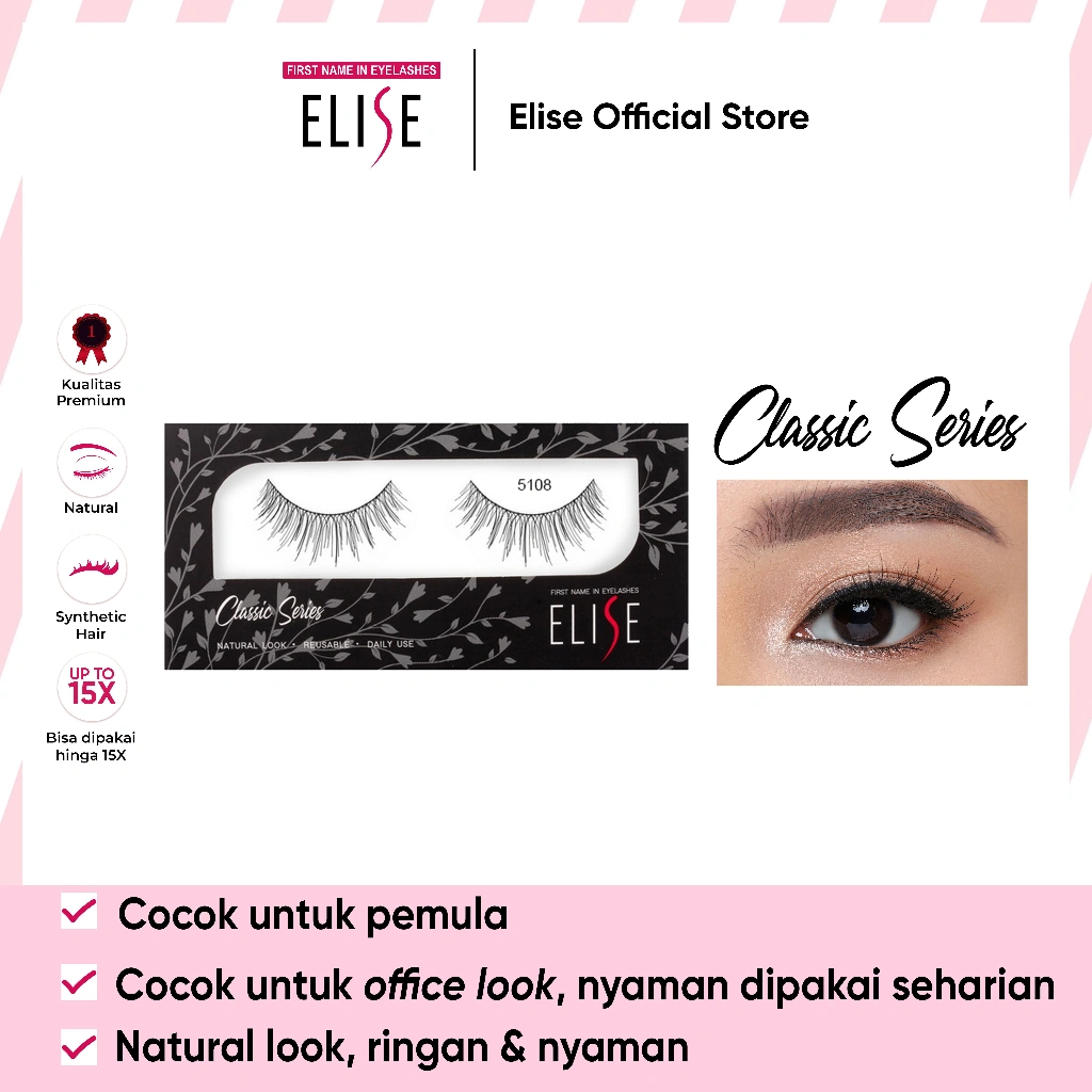 Bulu Mata Elise - Classic 5108 - Bulu Mata Natural/Daily Look/Cocok untuk Pemula