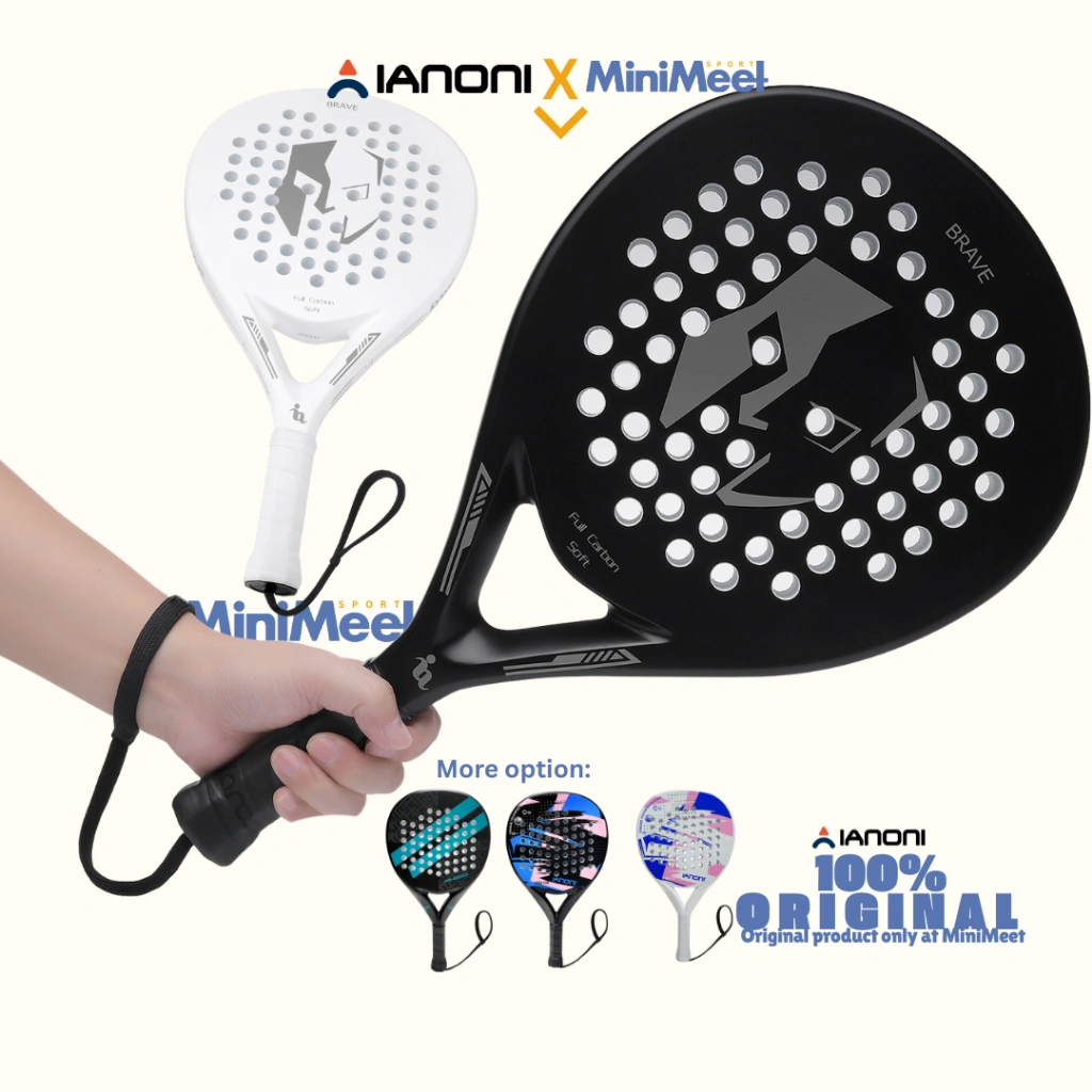 Raket Padel IANONI BRAVE PR 670 Hybrid Full Carbon FiberTeardrop Original Pemula Beginner Newbie