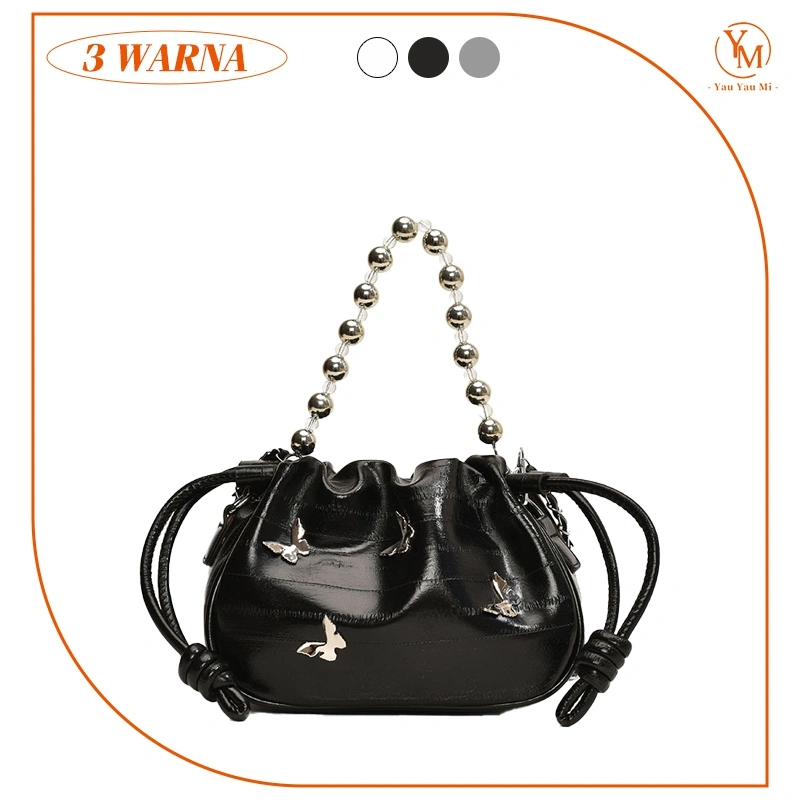 Tas Lipit Perak Wanita Desain Rantai Rantai Ceruk Baru Selempang Tas Tangan Kecil Premium Sense Work