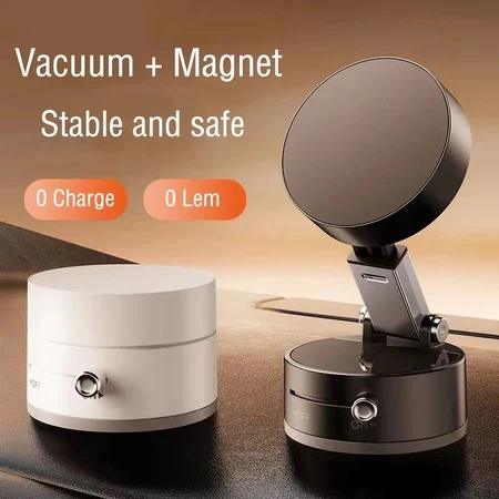 Vacuum Magnetic Phone Holder Mobil Phone Holder Strong Magnet Phone Holder 180° / 360° Rotation Folding Swivel Stand Car Mobil Rumah Mount Mudah Pasang di Mobil/Meja