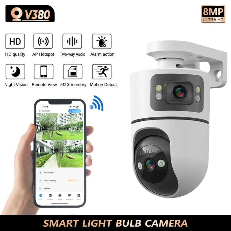 V380 Pro HD 8MP 360 wireless cctv  camera  Ptz Tracking IP Kamera Two-Way Voice Smart CCTV