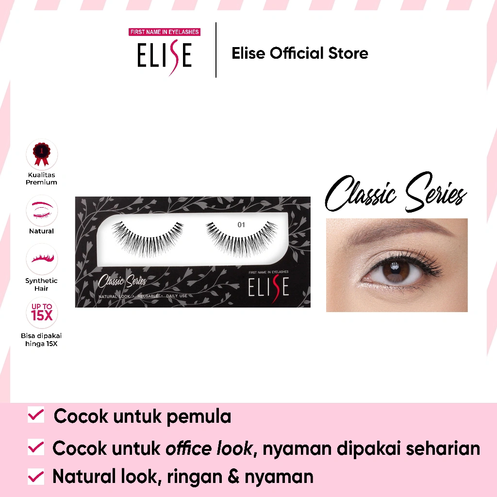 Bulu Mata Elise - Classic 01 - Bulu Mata Natural/Daily Look/Cocok untuk Pemula