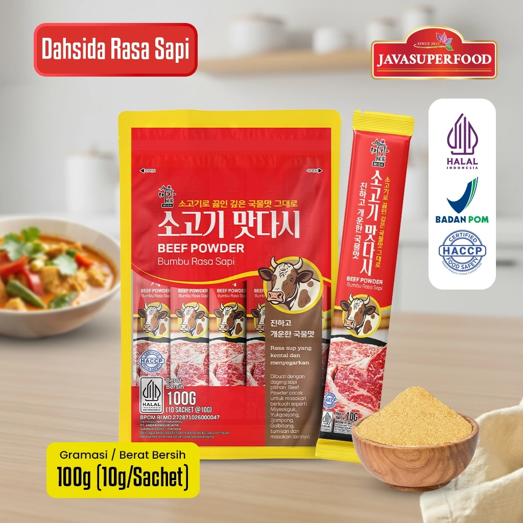 [HALAL] DASHIDA RASA SAPI 100G (ISI 10 SACHET)  / SOGOGI DASHIDA SOUP STOCK / BUBUK SAPI / BUMBU SAPI / KALDU SAPI