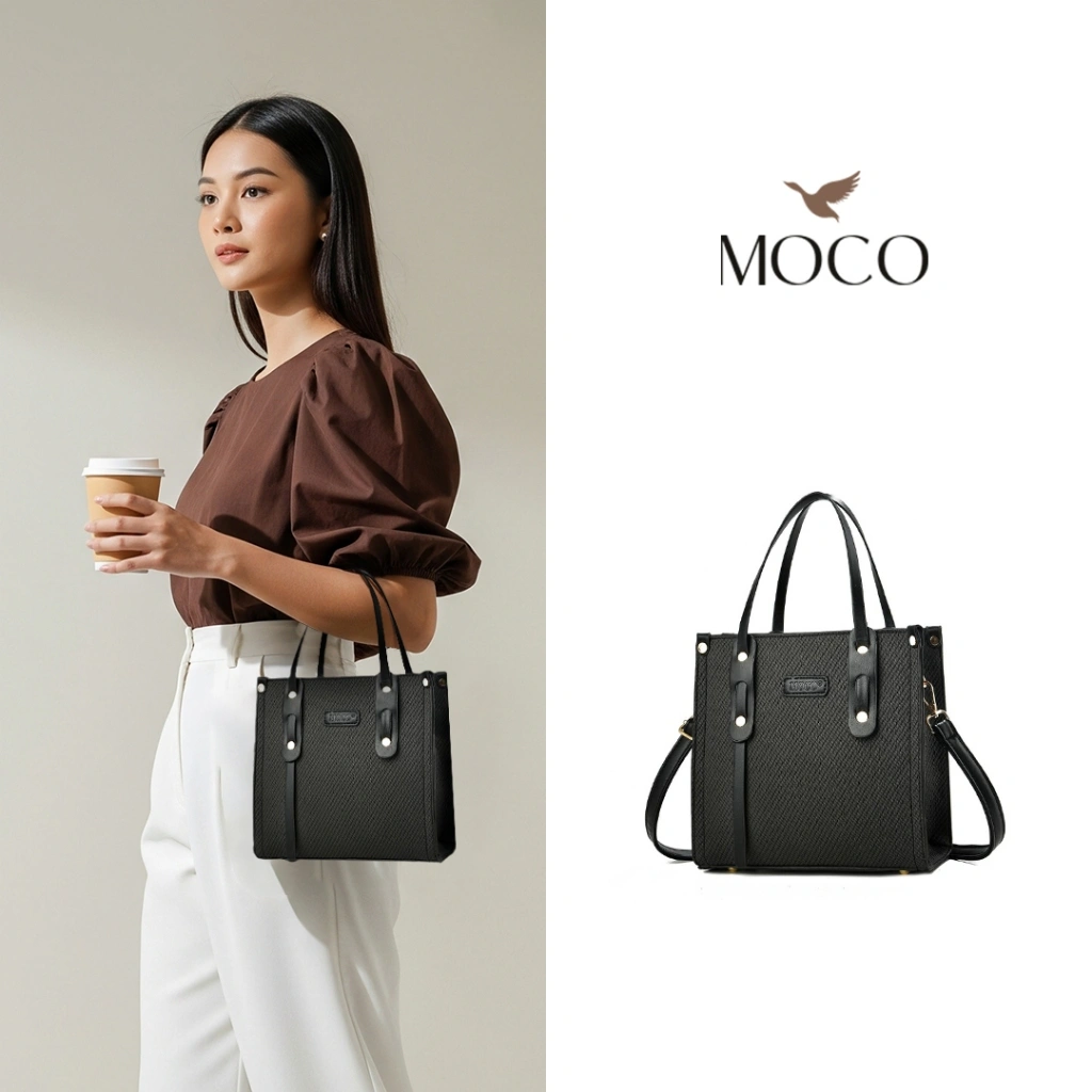 MOCO OFFICIAL - Diana Bag Fashion Tas Tangan Elegan dengan Tekstur Garis Tote Bag untuk Wanita Modern B0212