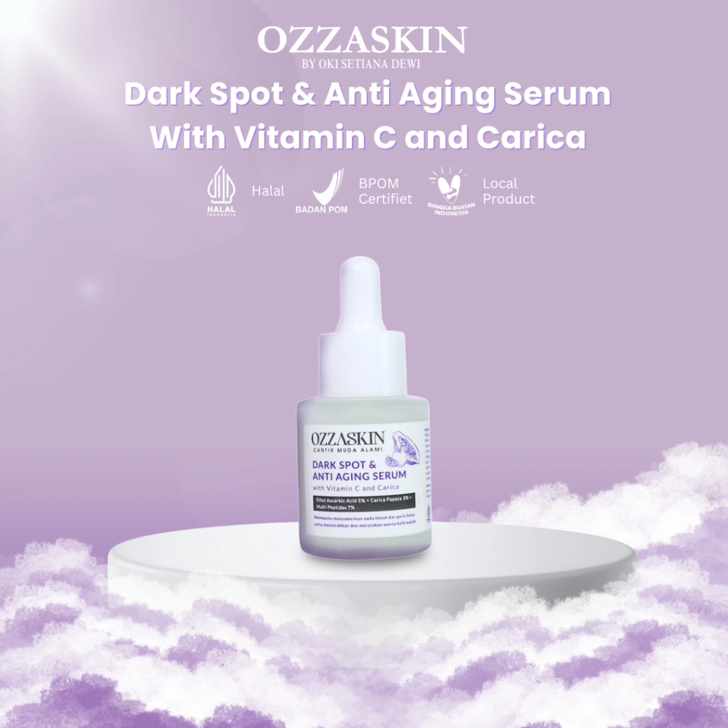 Ozzaskin Official By Oki Setiana Dewi Dark Spot & Anti Aging Serum With Vitamin C And Carica 1 Pcs