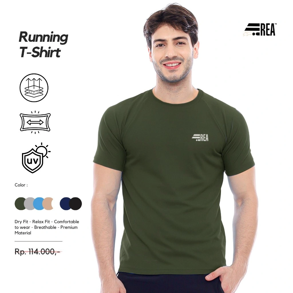 REA ACTIVEWEAR - Dry Fit T-shirt Olahraga Unisex Breathable