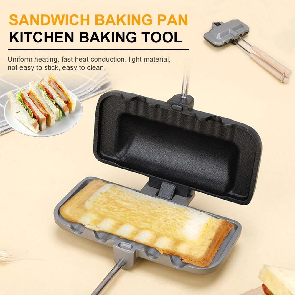 Cetakan Sandwich Maker Non-Stick Pan Double-Sided Aluminium