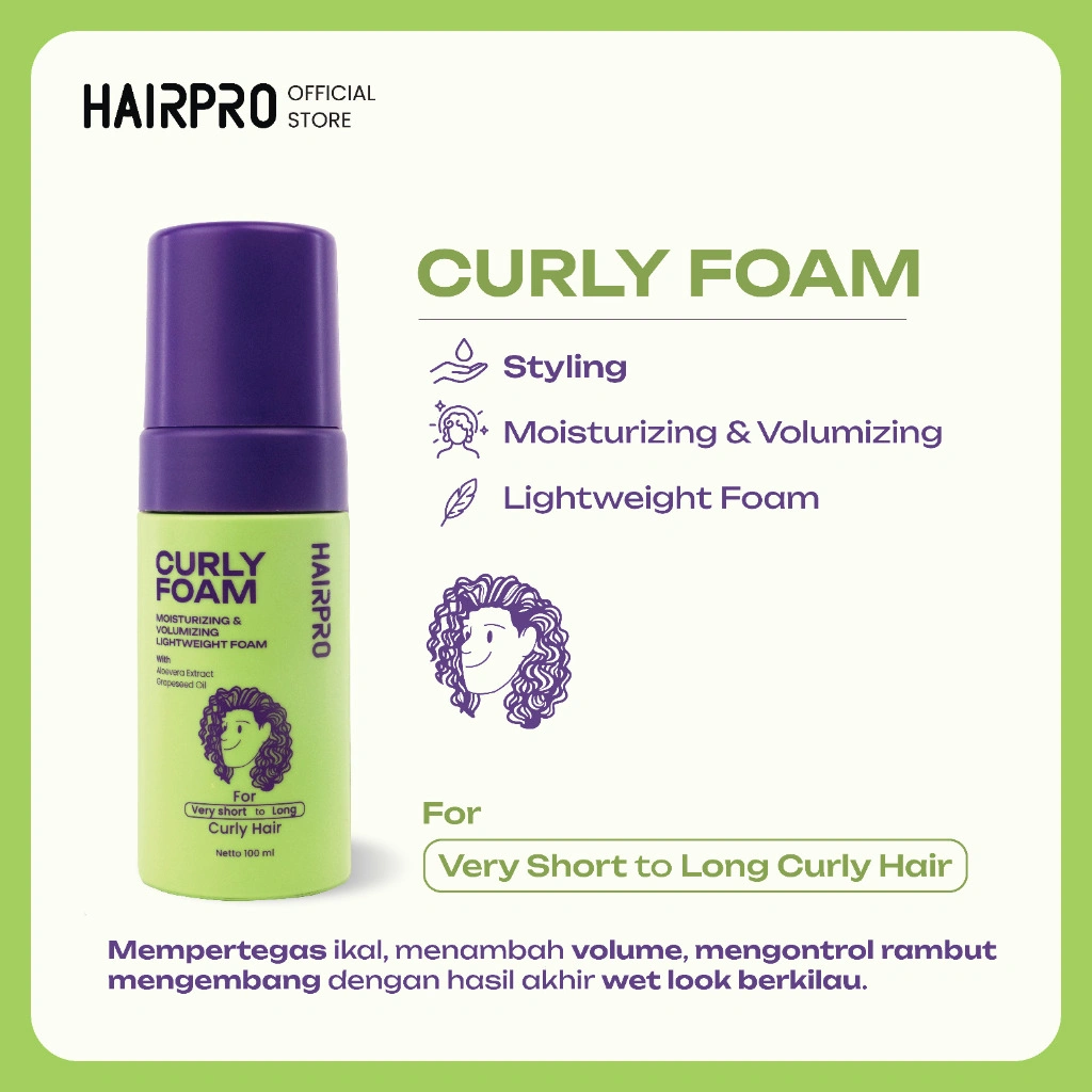 HAIRPRO Curly Foam - Untuk Rambut Keriting & Bergelombang